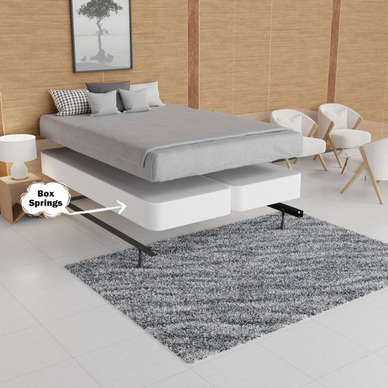 Tatum Fully Assembled Wood Split Traditional Box Spring Foundation for Mattress Set Queen Standard Profile 8